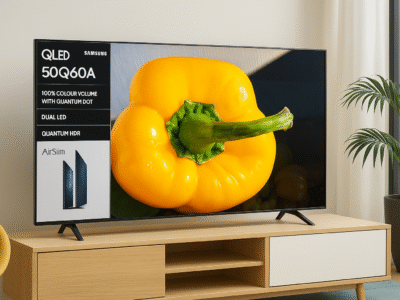 Samsung 50-Inch QLED 50Q60A Series – 4K UHD Dual LED Quantum HDR Smart TV (AirSlim Design, 2021 Model)